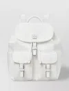 Tory Burch Adjustable Buckle Nylon Backpack With Flap Pockets
