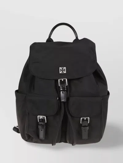 Tory Burch Adjustable Strap Flap Backpack Pockets