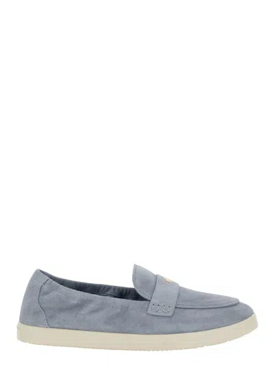 TORY BURCH AIR FORCE BLUE SUEDE LOAFERS