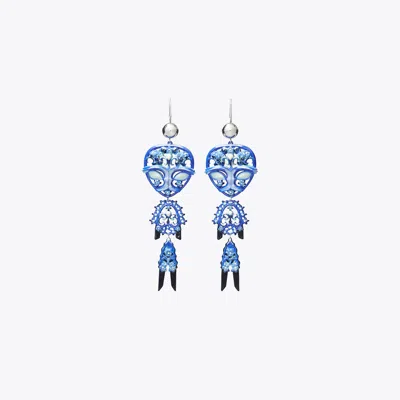 Tory Burch Alien Earrings In Blue