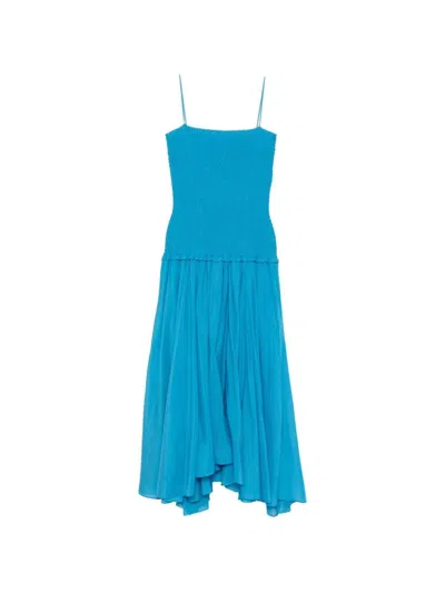 Tory Burch A-line Dress With Pleats In Blue