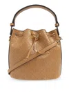 Tory Burch All-over-debossed Logo Bucket Bag In 褐色