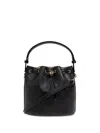 Tory Burch All-over-debossed Logo Bucket Bag In 黑色