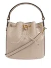 Tory Burch All-over-debossed Logo Bucket Bag In Neutrals