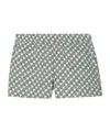 Tory Burch Printed Cotton Poplin Camp Shorts In Gray