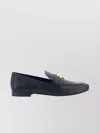 Tory Burch Almond Toe Leather Block Heel Loafers In Black