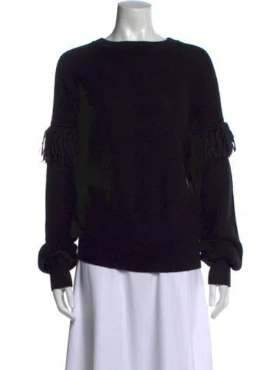 Pre-owned Tory Burch Alpaca Crew Neck Sweater In Black