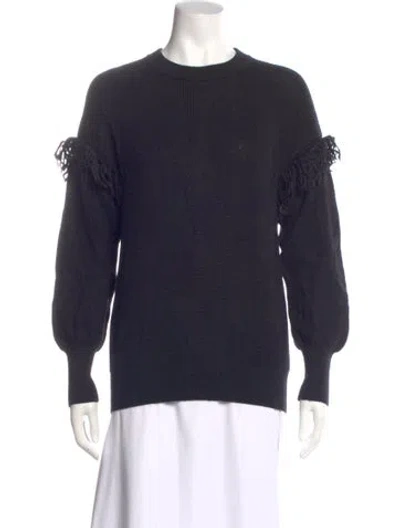 Pre-owned Tory Burch Alpaca Crew Neck Sweater In Blue