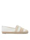 Tory Burch Double T Cotton Espadrilles In Beige