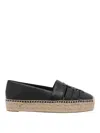 Tory Burch Multi Strap Platform Espadrilles With Cut-out Design In Black