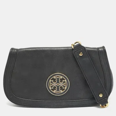 Pre-owned Tory Burch Amanda Black Leather Crossbody Bag