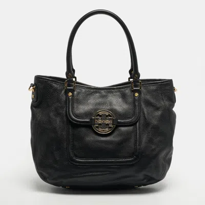 Pre-owned Tory Burch Amanda Black Leather Tote