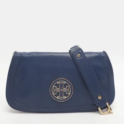 Pre-owned Tory Burch Amanda Blue Leather Shoulder Bag