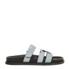 Tory Burch Anatomical Suede Slide Sandals With Cross-over Straps