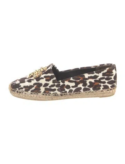 Pre-owned Tory Burch Animal Print Espadrilles In Neutrals