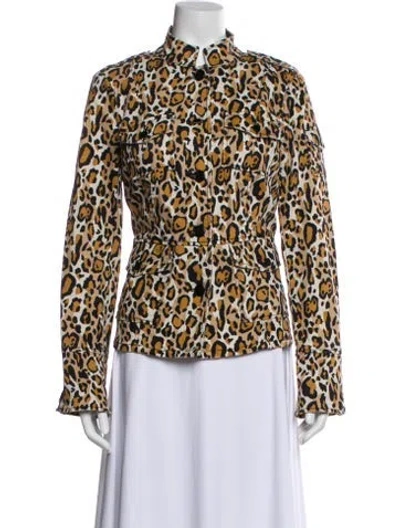 Pre-owned Tory Burch Animal Print Evening Jacket In Neutral