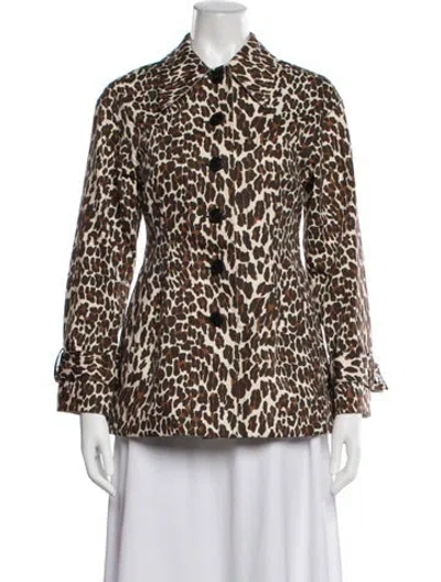 Pre-owned Tory Burch Animal Print Jacket In Multicolor