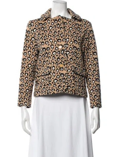 Pre-owned Tory Burch Animal Print Jacket In Neutrals