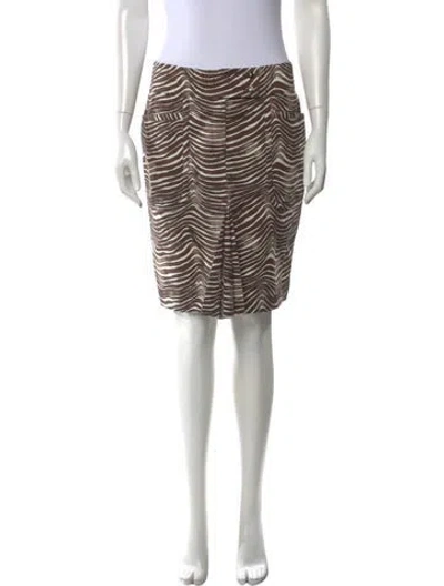 Pre-owned Tory Burch Animal Print Knee-length Skirt In Multi