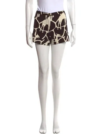 Pre-owned Tory Burch Animal Print Mini Shorts In Multi