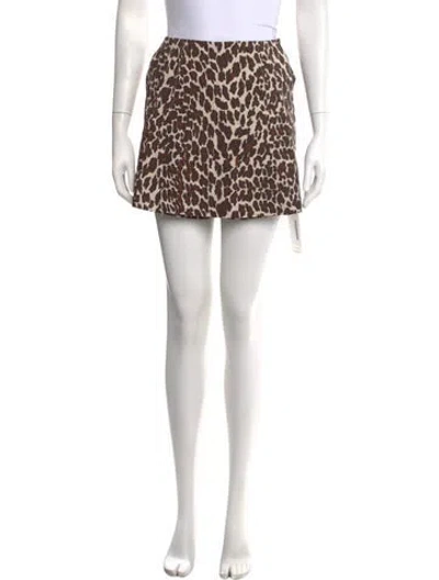 Pre-owned Tory Burch Animal Print Mini Shorts In Multicolor