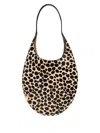 Tory Burch Pierced Calf Hair Handbag In Black