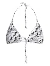Tory Burch All-over Printed Tie-fastened Bikini Top In 白色