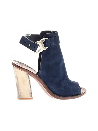 Pre-owned Tory Burch Ankle Boots In Blue