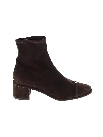 Pre-owned Tory Burch Ankle Boots In Brown