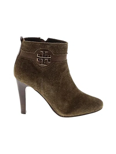 Pre-owned Tory Burch Ankle Boots In Brown