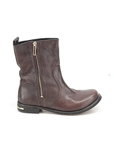 Pre-owned Tory Burch Ankle Boots In Brown