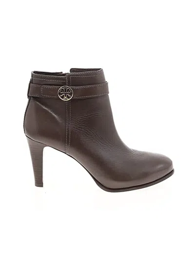 Pre-owned Tory Burch Ankle Boots In Brown