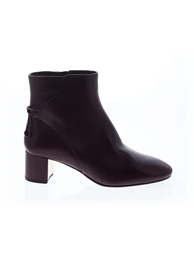 Pre-owned Tory Burch Ankle Boots In Burgundy