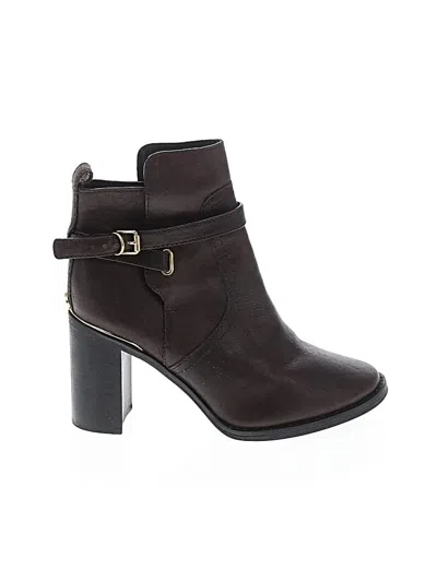 Pre-owned Tory Burch Ankle Boots In Burgundy