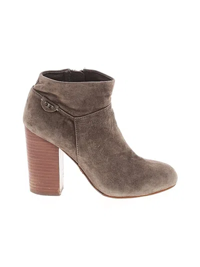 Pre-owned Tory Burch Ankle Boots In Gray