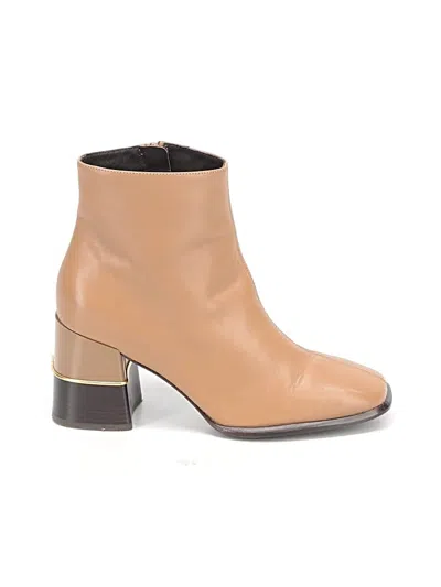Pre-owned Tory Burch Ankle Boots In Tan