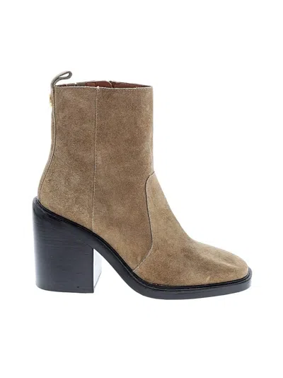 Pre-owned Tory Burch Ankle Boots In Tan