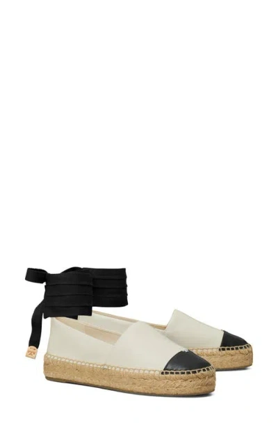 Tory Burch Ankle Wrap Cap Toe Platform Espadrille