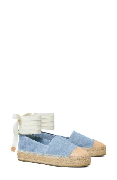 TORY BURCH TORY BURCH ANKLE WRAP CAP TOE PLATFORM ESPADRILLE