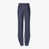 Tory Burch Ankle-zip Cotton Jeans In Blue