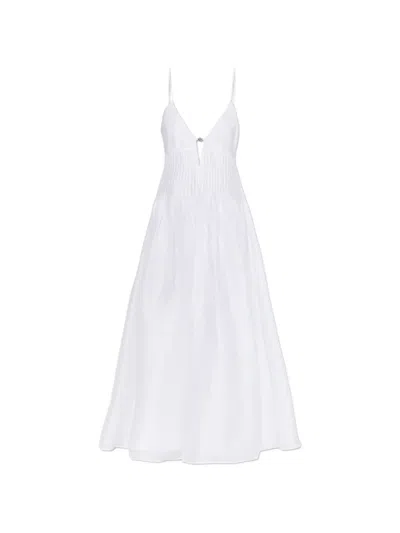 Tory Burch White Cotton Midi Dress