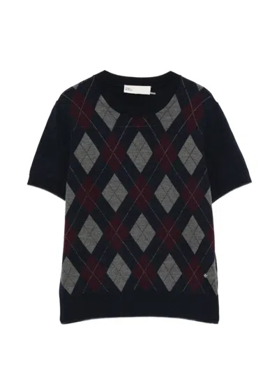 Tory Burch Argyle Short-sleeve T-shirt In Multi