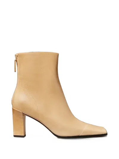 Tory Burch Asymmetric Cap-toe Ankle Boots In Neutral
