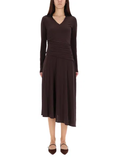 TORY BURCH ASYMMETRICAL MIDI DRESS