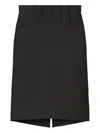 Tory Burch Asymmetrical Midi Skirt In Black