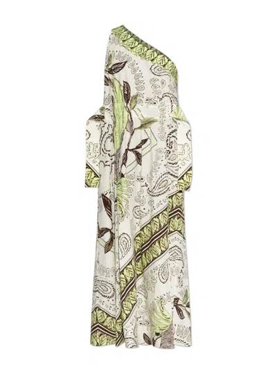 Tory Burch Asymmetrical Mini Dress With Floral Print In Multi