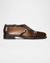 Tory Burch Double Monk Strap Shoe In Black