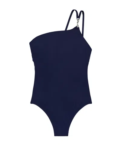 TORY BURCH TORY BURCH ONE-SHOULDER CLIP SWIMSUIT