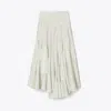 Tory Burch Asymmetrical Viscose Skirt In White