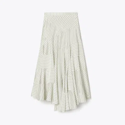 Tory Burch Asymmetrical Viscose Skirt In White